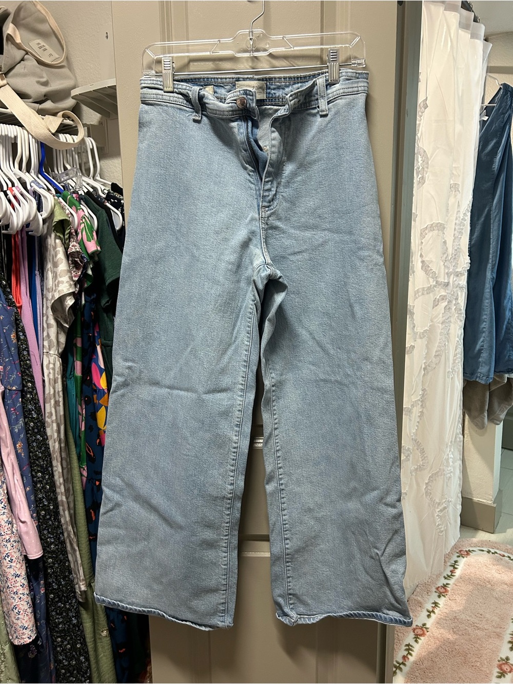 Light Blue High-Rise Wide-Leg Jeans